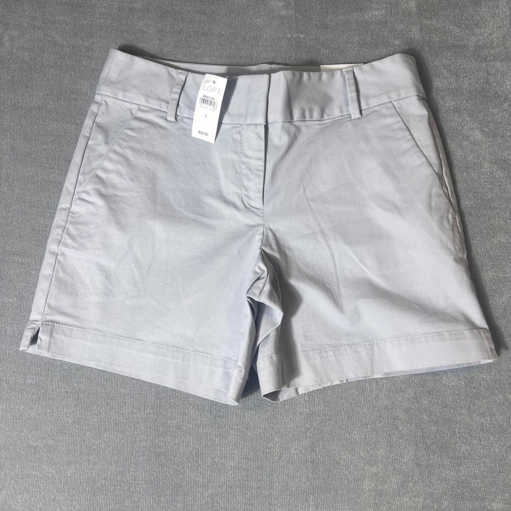 LOFT The Riviera Short Light Blue Chino 6 Inch Inseam Size 2 NWT
